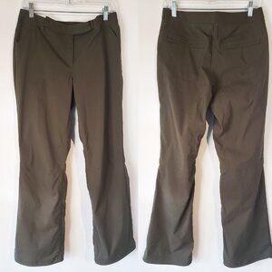 MEC Olive Army Green Wide Leg Outdoor Performance Pants w Drawstring Ankle